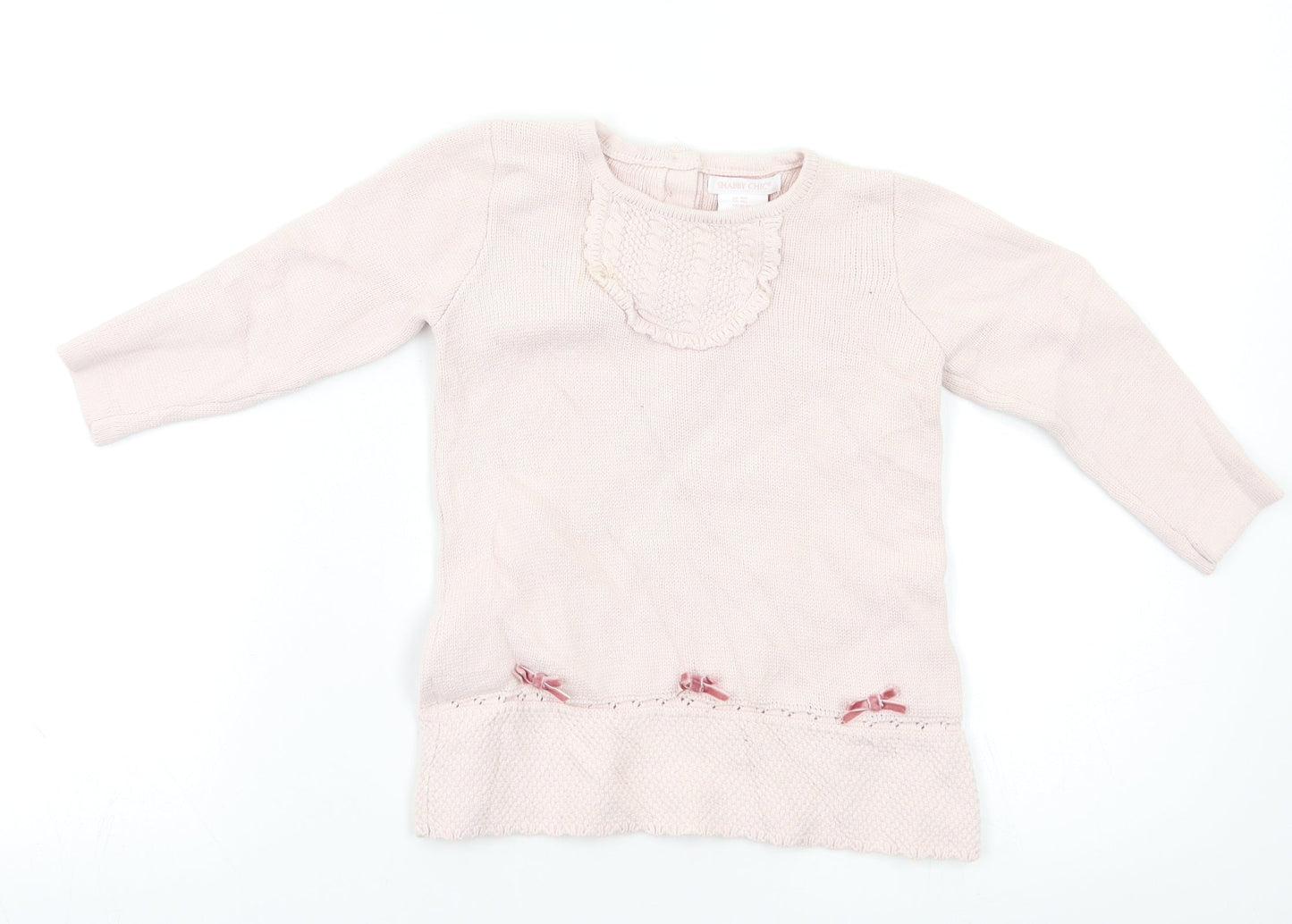 Shabby Chic Baby Pink   Henley Jumper Size 18-24 Months