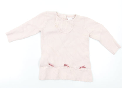 Shabby Chic Baby Pink   Henley Jumper Size 18-24 Months