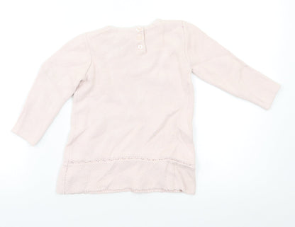 Shabby Chic Baby Pink   Henley Jumper Size 18-24 Months