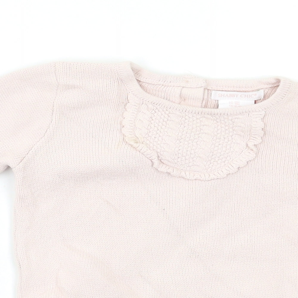 Shabby Chic Baby Pink   Henley Jumper Size 18-24 Months