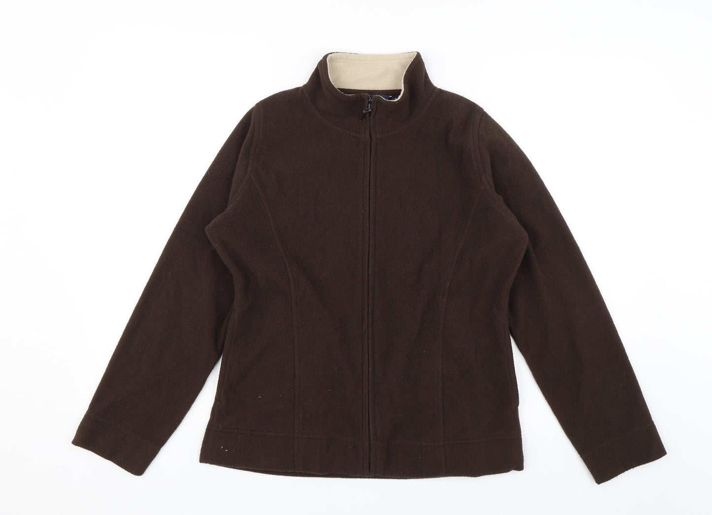 Womens UK Size S Isle Brown Full Zip Jumper
