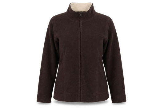 Womens UK Size S Isle Brown Full Zip Jumper