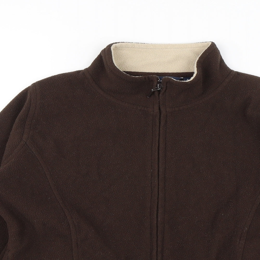 Womens UK Size S Isle Brown Full Zip Jumper