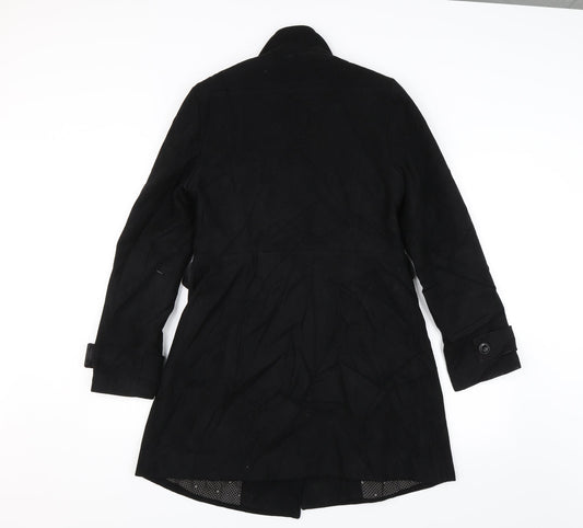 Womens UK Size 8 M&S Black Overcoat
