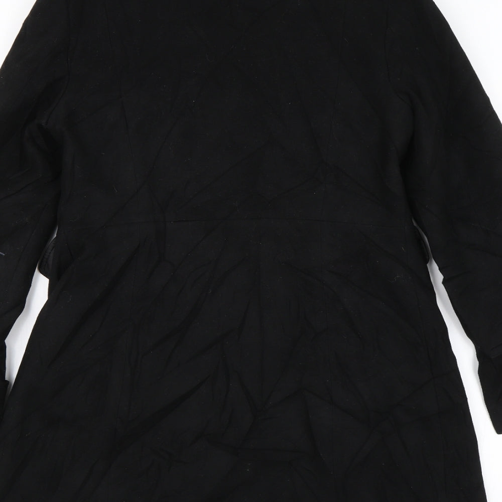 Womens UK Size 8 M&S Black Overcoat