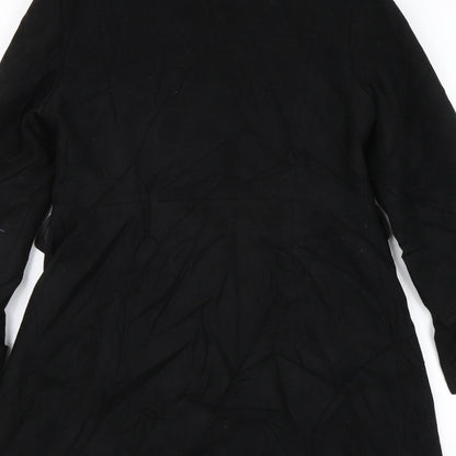Womens UK Size 8 M&S Black Overcoat