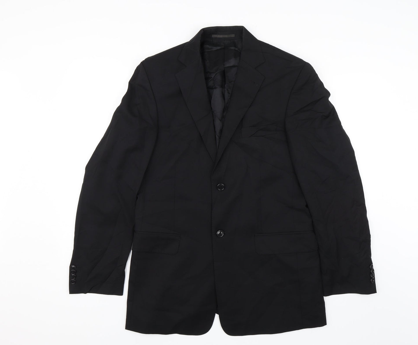 Mens UK Size 38 Lanificio Regular Black Suit Jacket