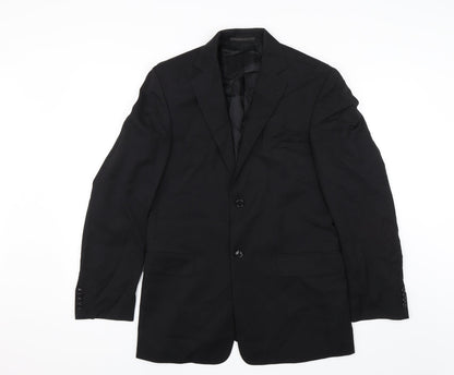 Mens UK Size 38 Lanificio Regular Black Suit Jacket