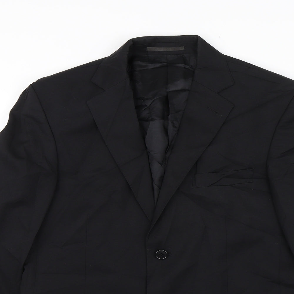 Mens UK Size 38 Lanificio Regular Black Suit Jacket