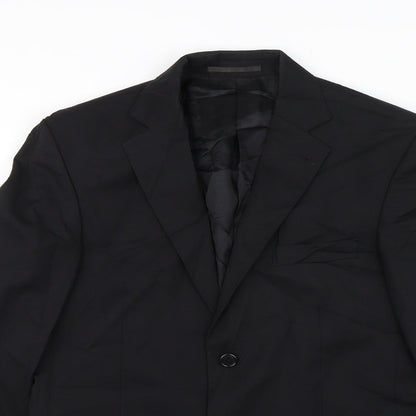 Mens UK Size 38 Lanificio Regular Black Suit Jacket