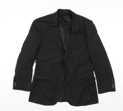 Cartel Mens Black Striped  Jacket Suit Jacket Size 38