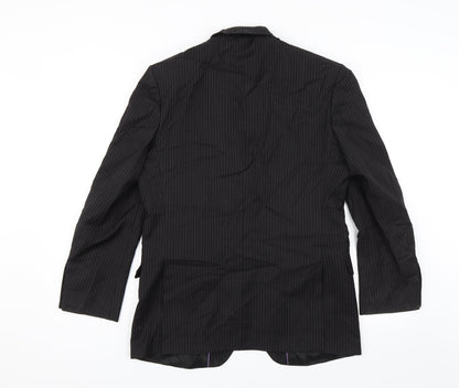 Cartel Mens Black Striped  Jacket Suit Jacket Size 38