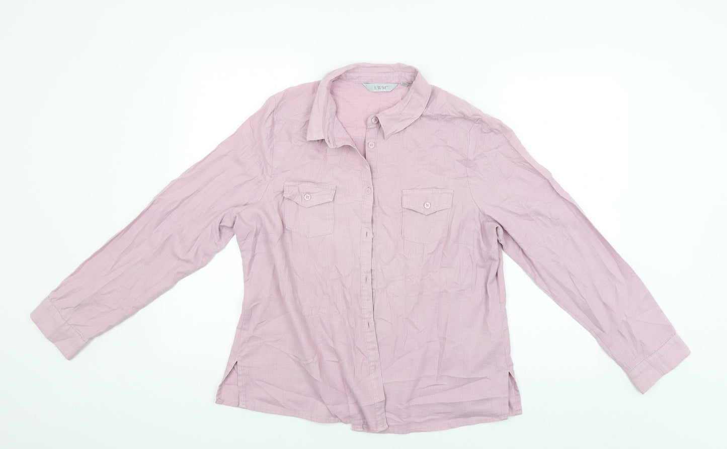 EWM Womens Pink   Basic Button-Up Size 16