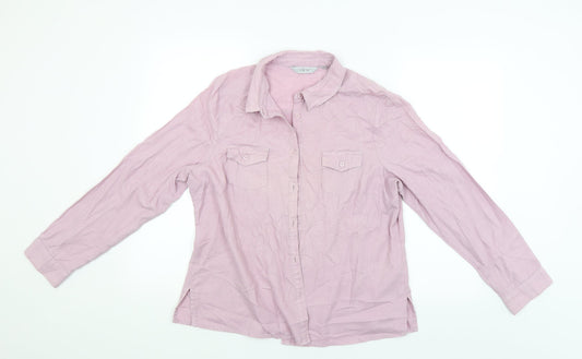 EWM Womens Pink   Basic Button-Up Size 16