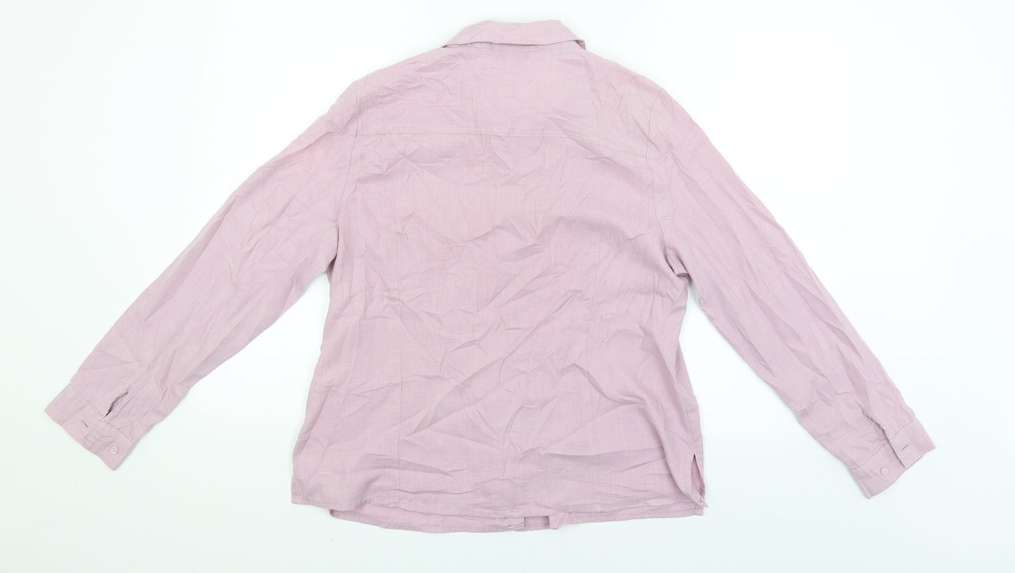 EWM Womens Pink   Basic Button-Up Size 16