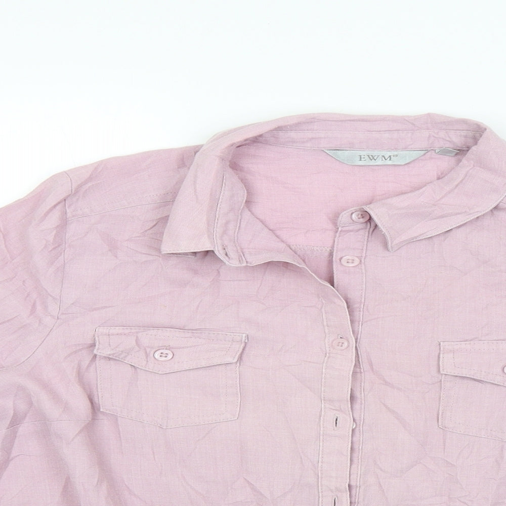 EWM Womens Pink   Basic Button-Up Size 16