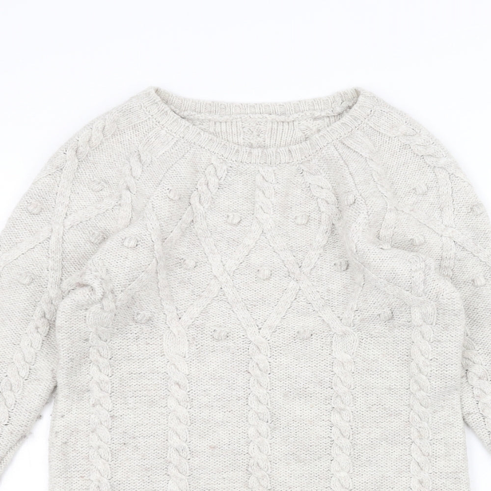 Womens UK Size 14 Marks and Spencer White Pullover Jumper