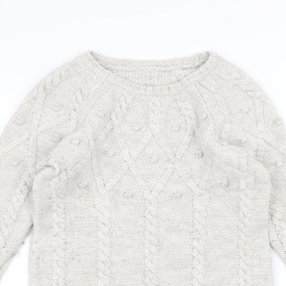 Womens UK Size 14 Marks and Spencer White Pullover Jumper