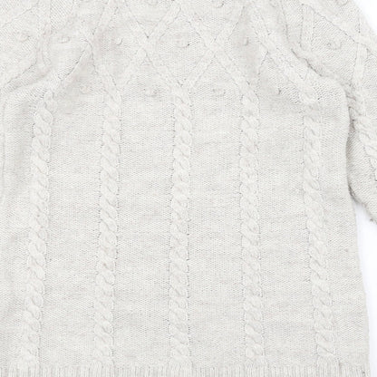 Womens UK Size 14 Marks and Spencer White Pullover Jumper