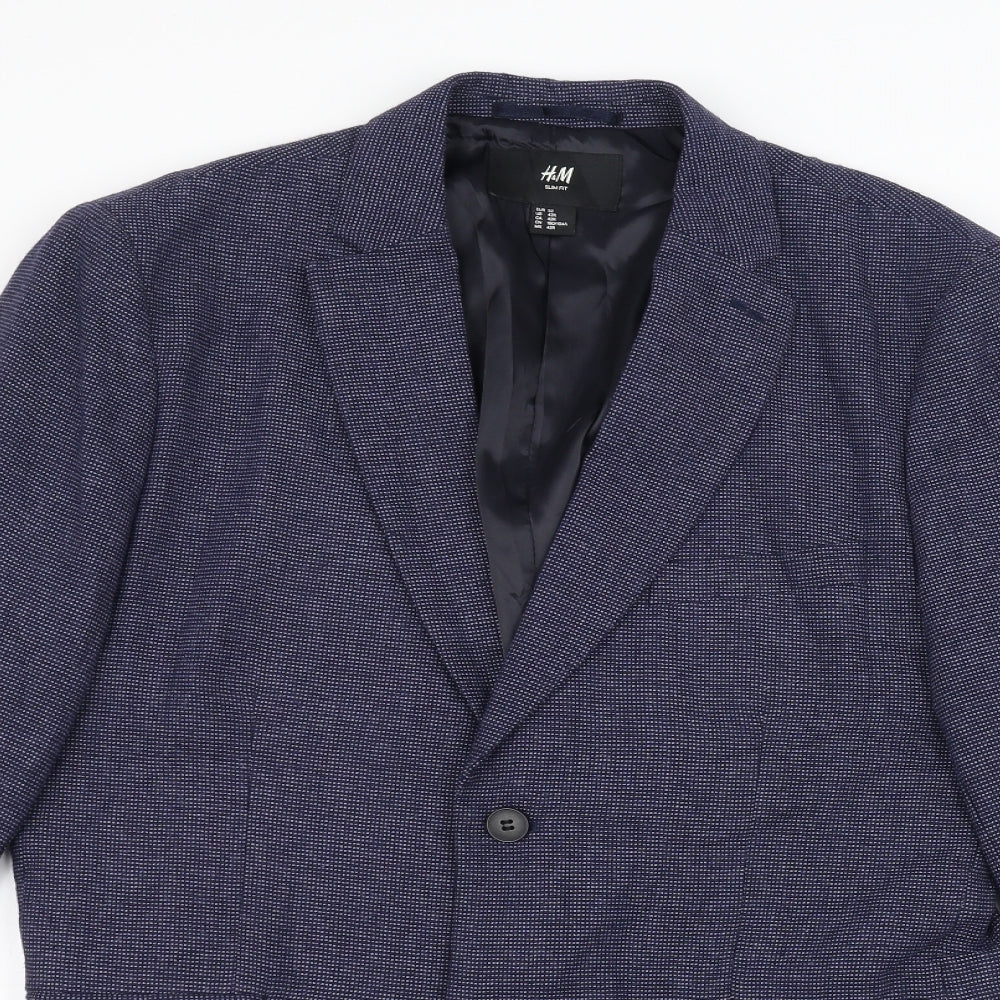 Mens UK Size 42 H&M Regular Blue Suit Jacket