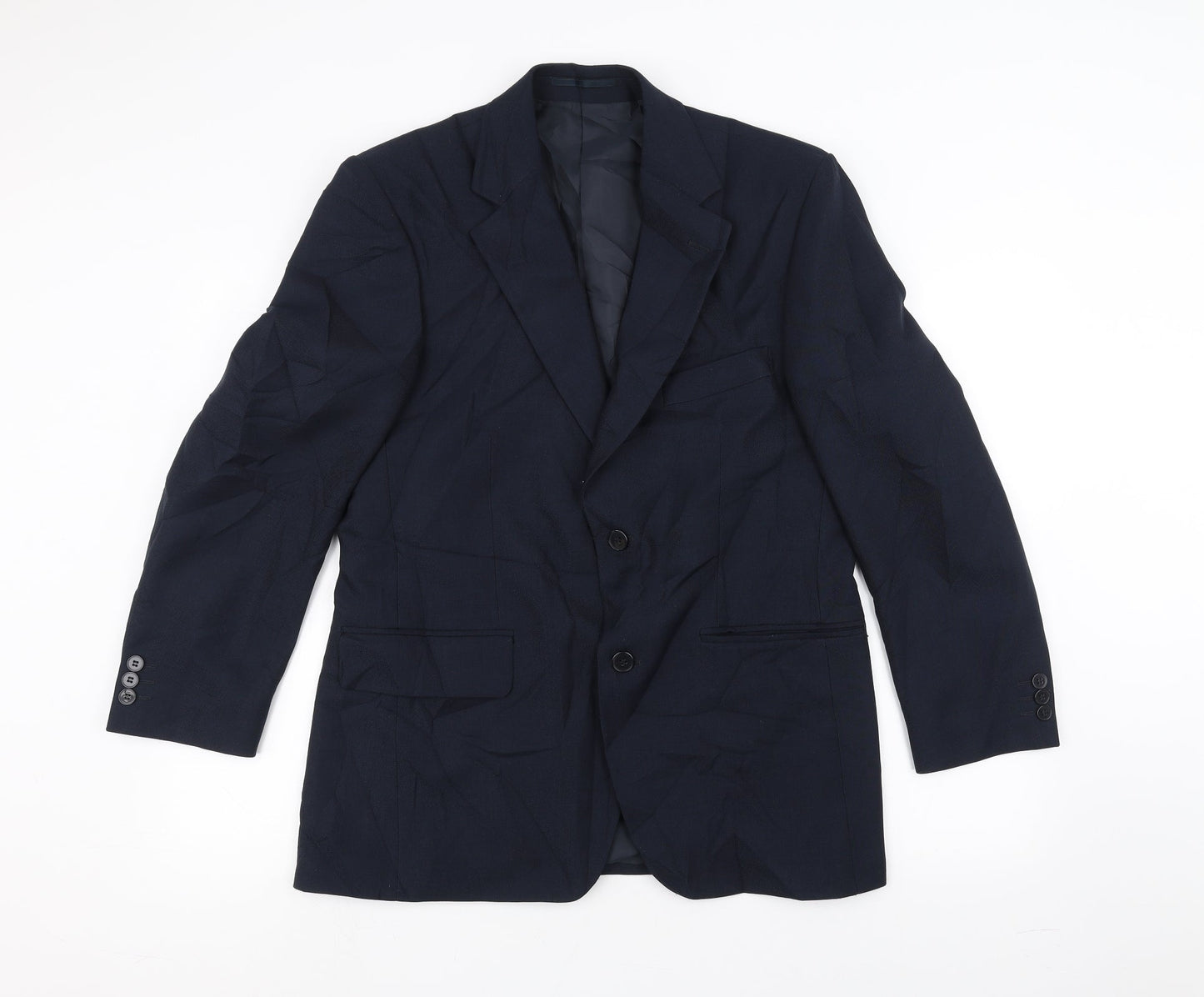 Mens UK Size 38 Pinstripe Regular Blue Suit Jacket