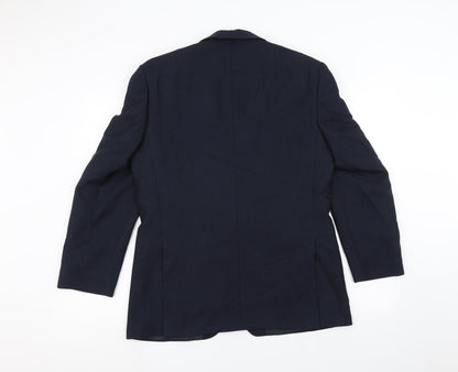 Mens UK Size 38 Pinstripe Regular Blue Suit Jacket
