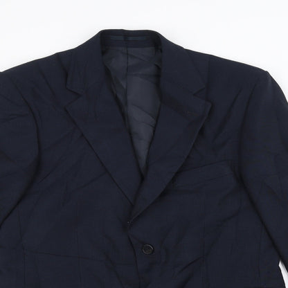Mens UK Size 38 Pinstripe Regular Blue Suit Jacket
