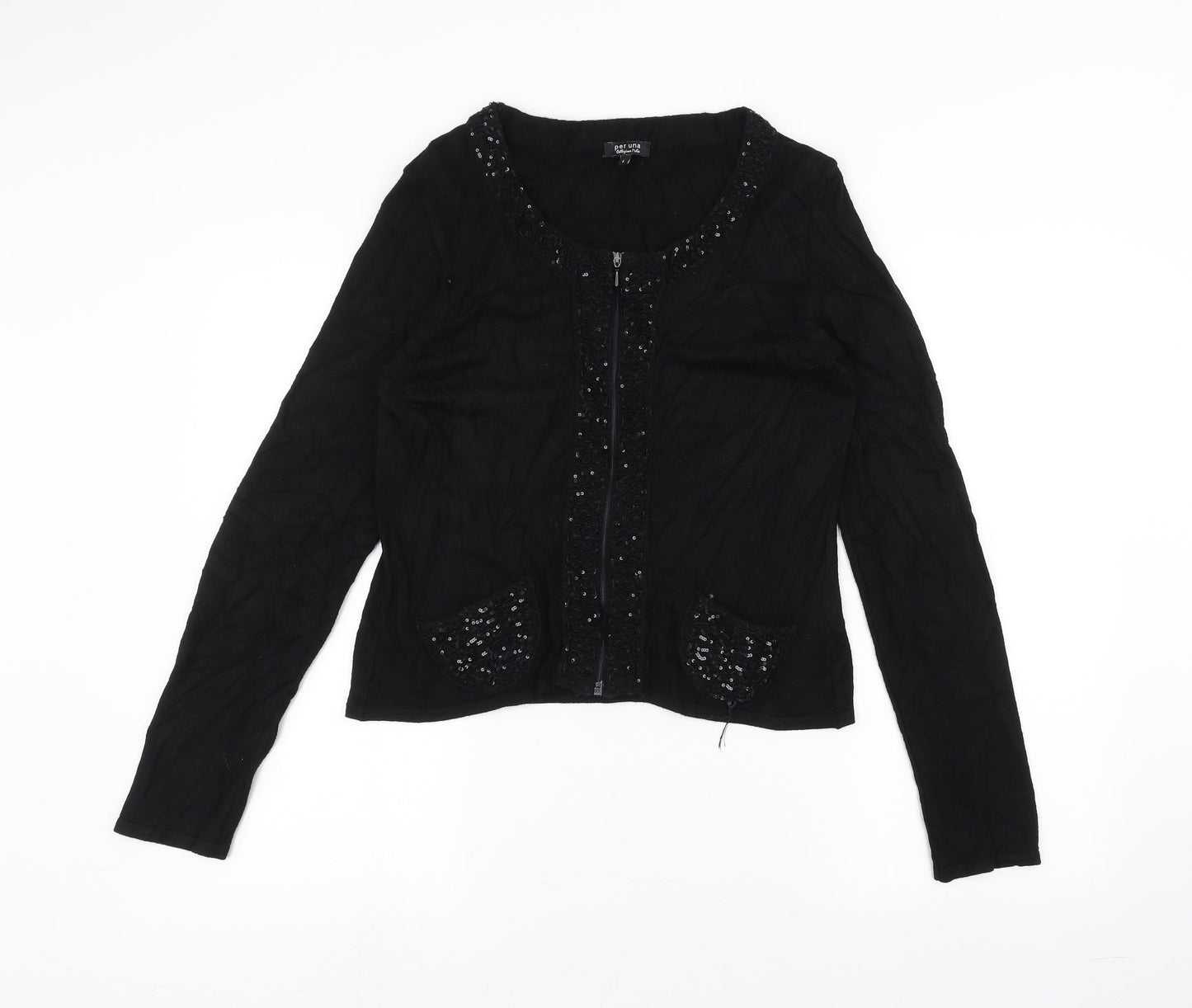 Marks and Spencer Womens Black   Cardigan Jumper Size L