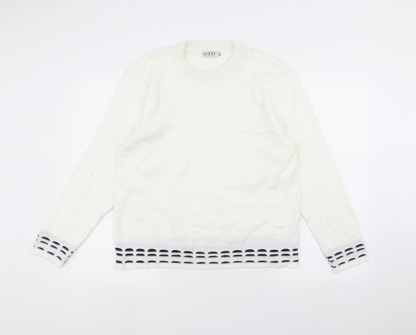 Lizzi Womens White   Pullover Jumper Size M