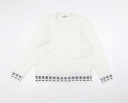 Lizzi Womens White   Pullover Jumper Size M