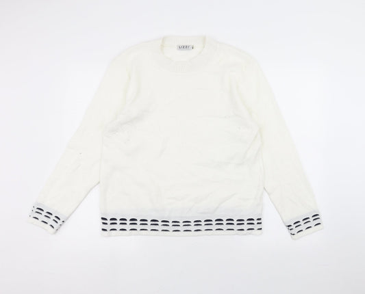 Lizzi Womens White   Pullover Jumper Size M