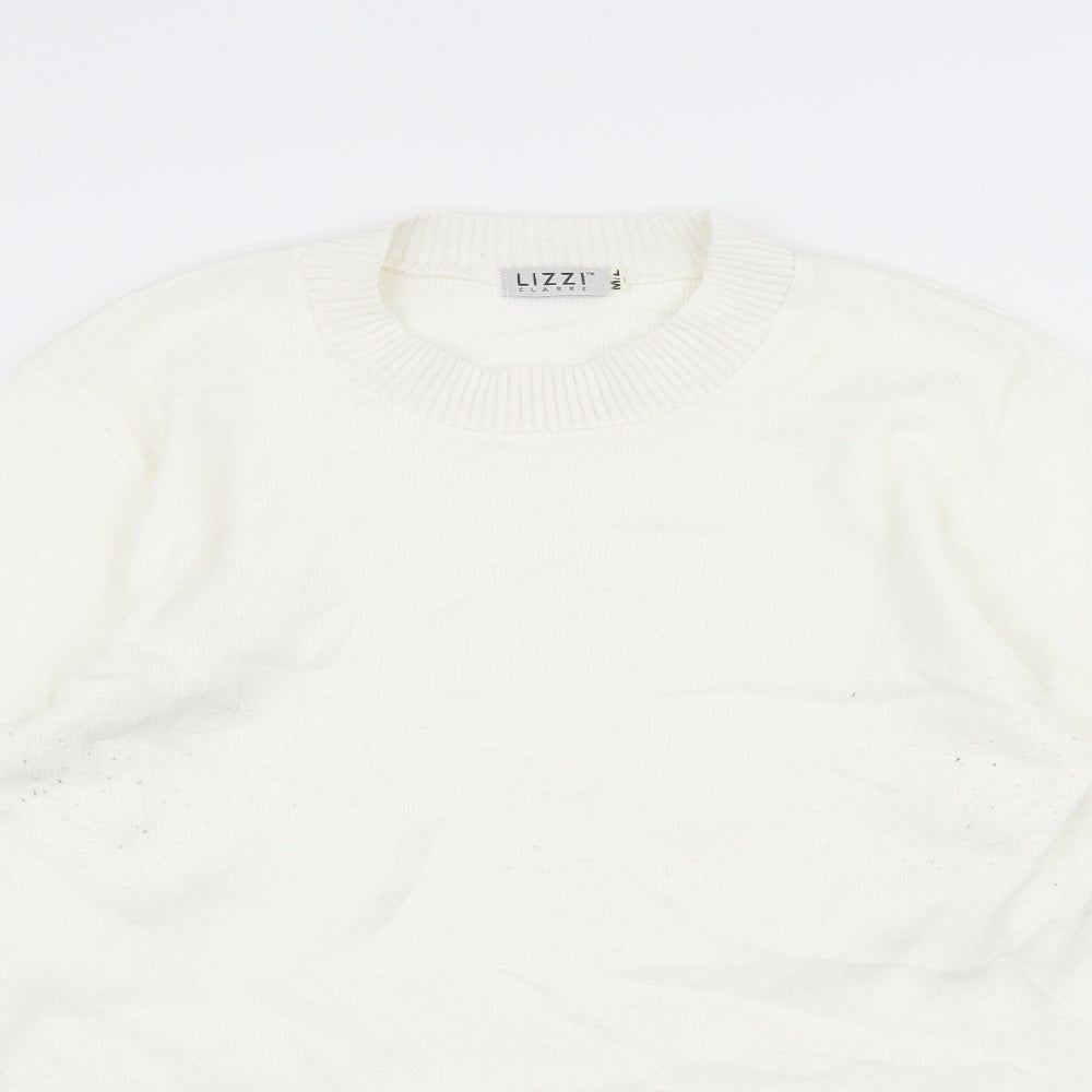 Lizzi Womens White   Pullover Jumper Size M