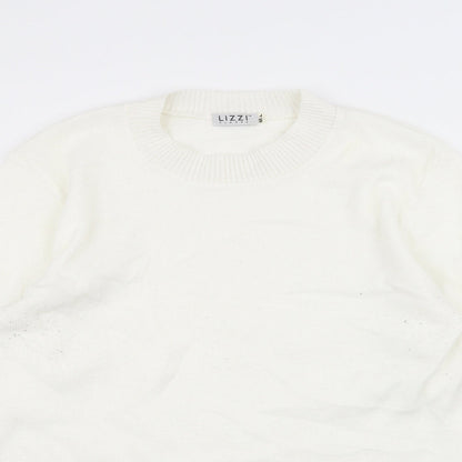 Lizzi Womens White   Pullover Jumper Size M