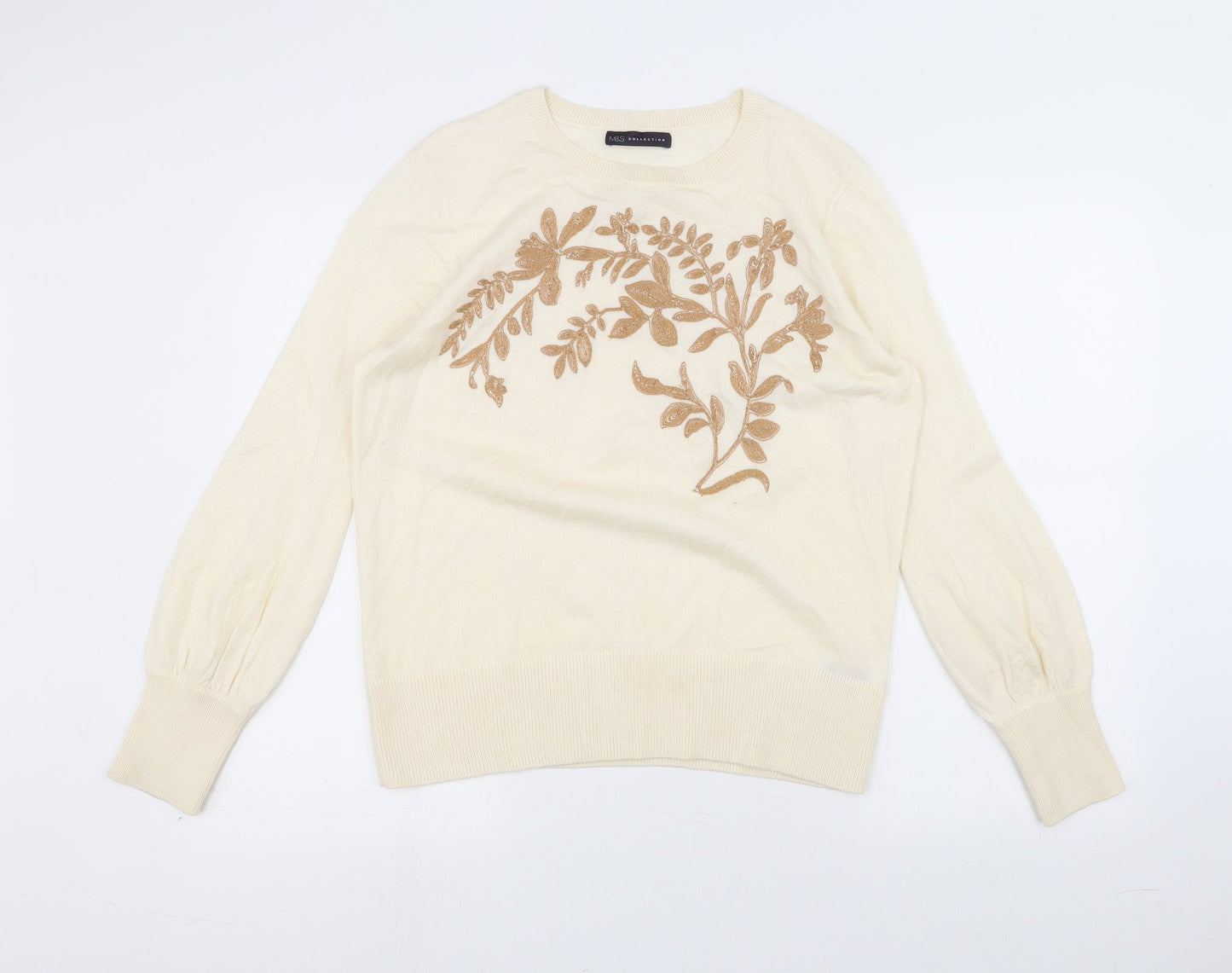 Marks and Spencer Womens White   Pullover Jumper Size 12
