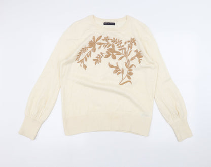 Marks and Spencer Womens White   Pullover Jumper Size 12