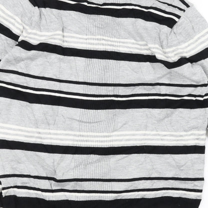 Brand and care label for Principles women’s grey striped jumper, size UK 14