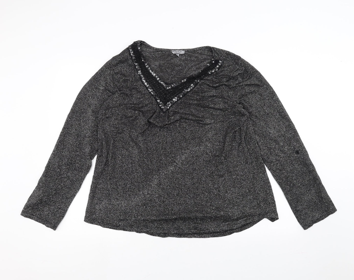 Stella Rosa Womens Black   Basic T-Shirt Size 2XL