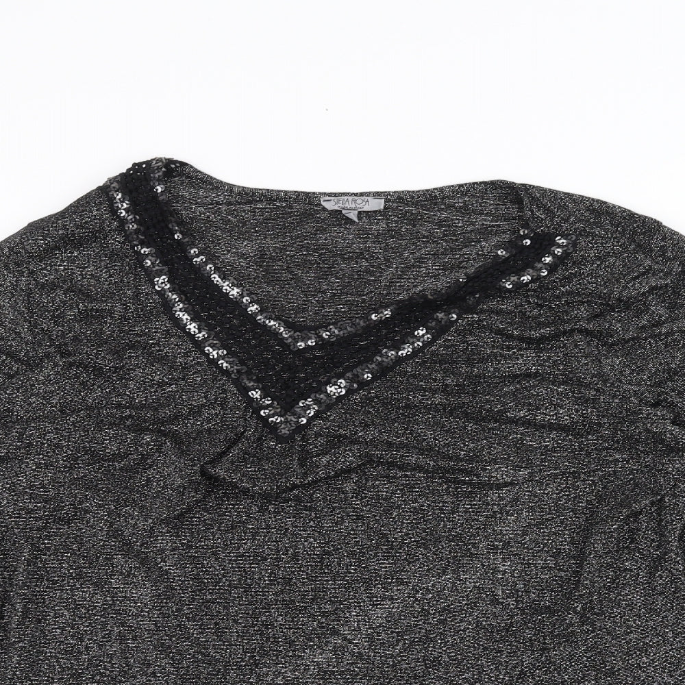 Stella Rosa Womens Black   Basic T-Shirt Size 2XL