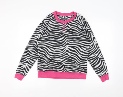 Studio Sleepwear Womens White Animal Print  Pullover Jumper Size 8