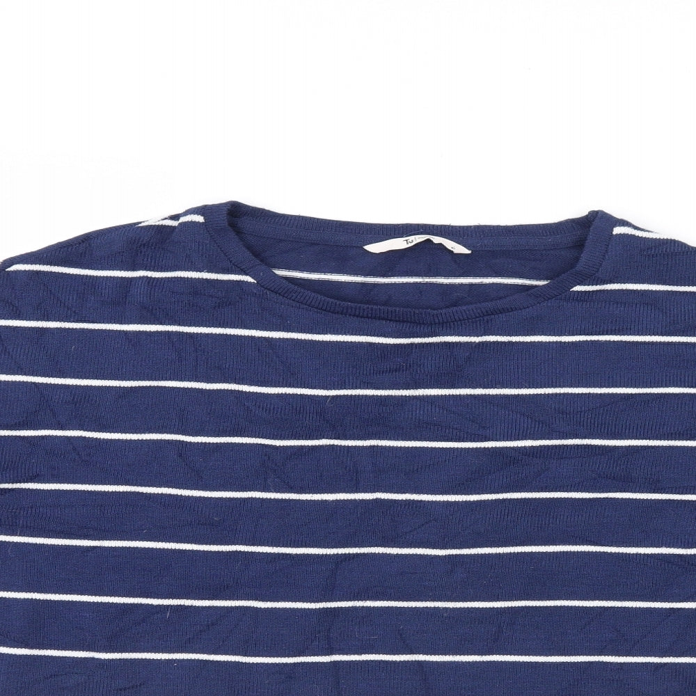 TU Womens Blue Striped  Pullover Jumper Size 10