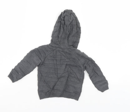 John Lewis Boys Grey Striped  Jacket Coat Size 9-12 Months