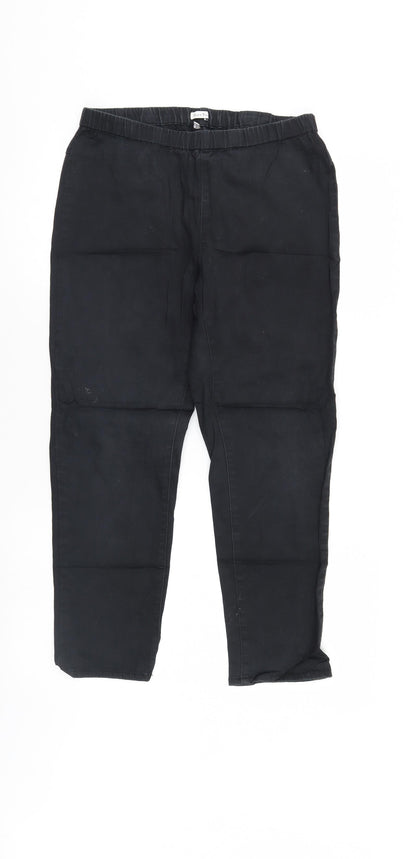 Part Two Womens Black   Cropped Jeans Size 12 L23 in - Elastic Waist