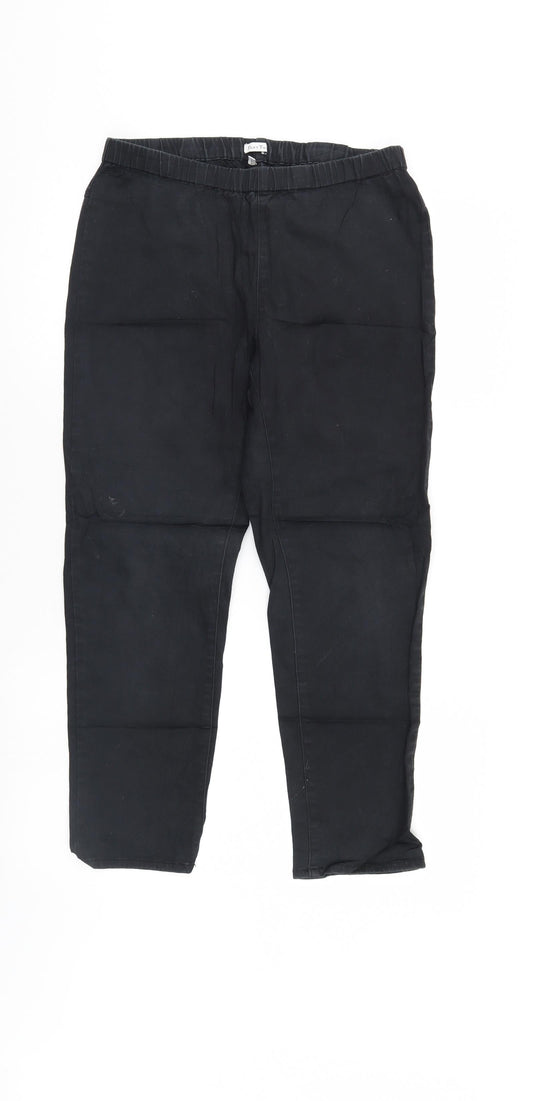 Part Two Womens Black   Cropped Jeans Size 12 L23 in - Elastic Waist