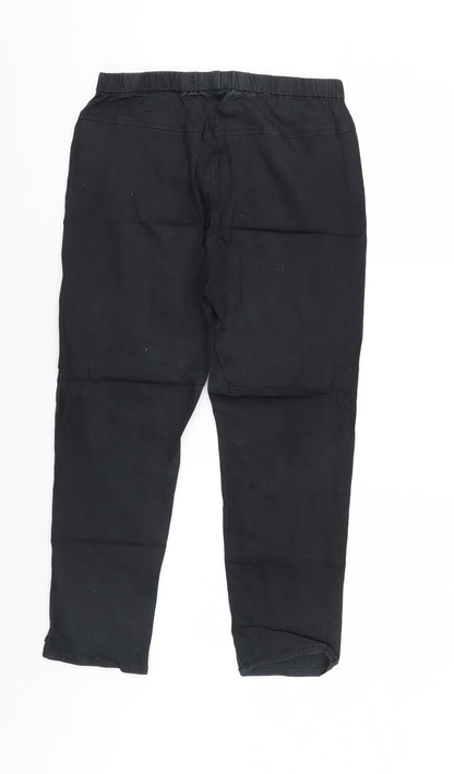 Part Two Womens Black   Cropped Jeans Size 12 L23 in - Elastic Waist