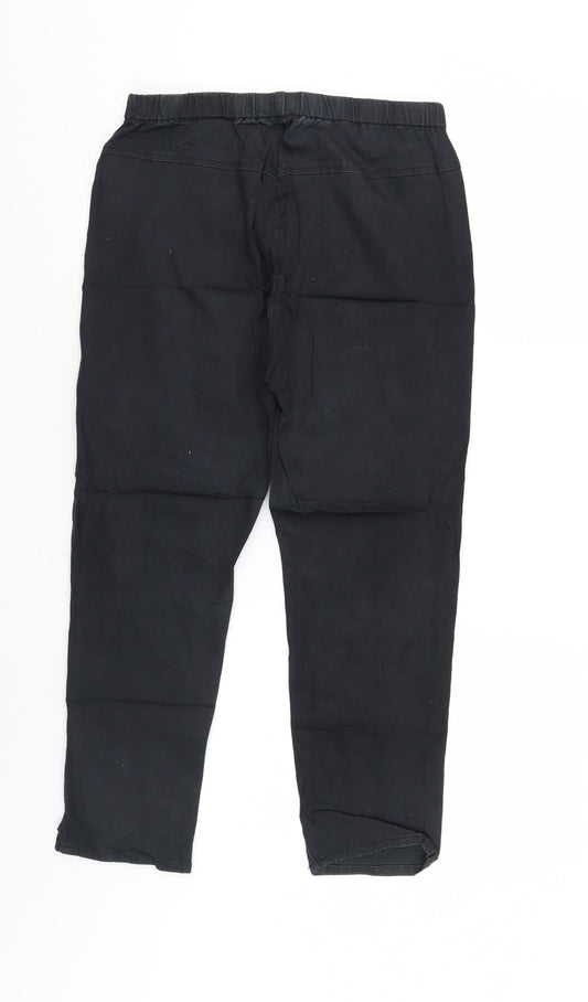 Part Two Womens Black   Cropped Jeans Size 12 L23 in - Elastic Waist