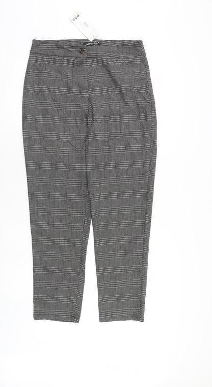 Womens UK Size 12 Boohoo Regular Fit  Grey Trousers
