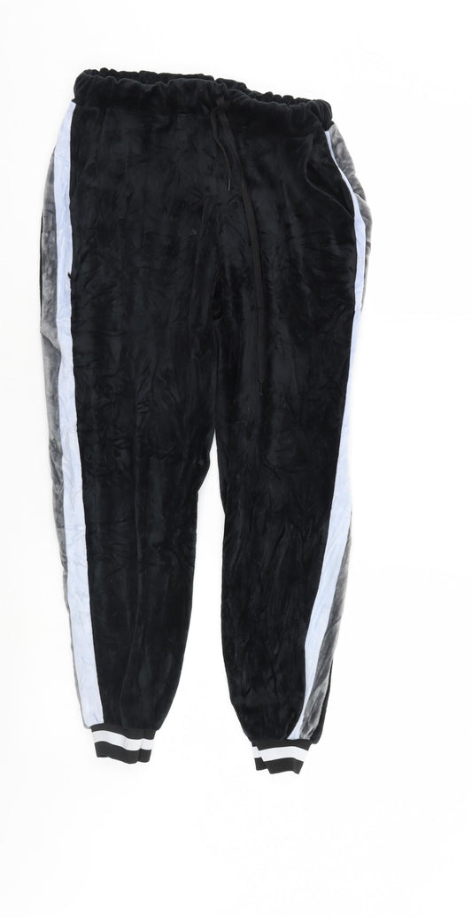 Womens UK Size 6 Boohoo Regular Fit Sweatpants Black Trousers
