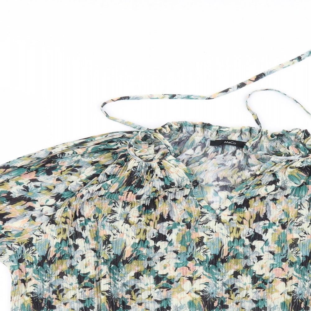 Womens UK Size 10 M&Co Multicoloured Basic Blouse