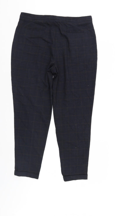 F&F Womens Blue Check  Trousers  Size 12 L27 in