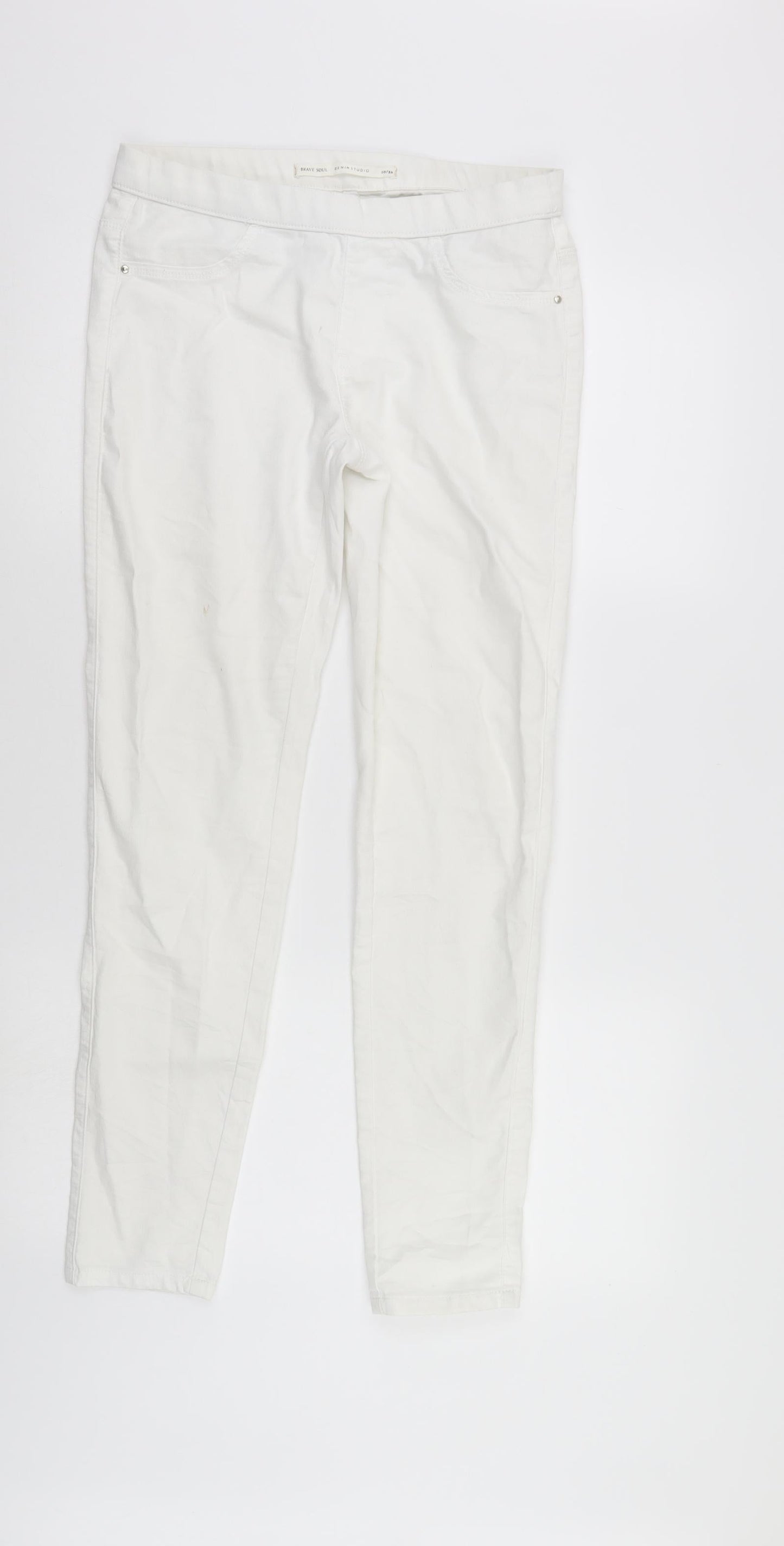 Brave Soul Womens White  Denim Jegging Jeans Size 10 L28 in